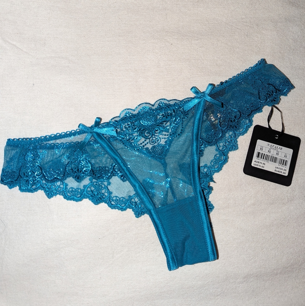 BNWT HONEY BIRDETTE NATALIE TEAL XS BRIEF